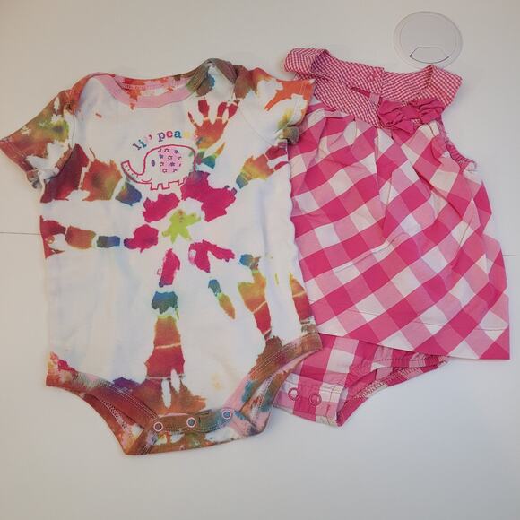 Lot of 14 Baby Girl Clothes Newborn–9M Mixed Brands Bodysuits Pants Pajamas - Picture 4 of 16